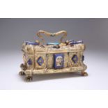 A RARE VIENNESE SILVER-GILT CASKET MOUNTED WITH CAMEOS, MICROMOSAICS AND 'JEWELS'