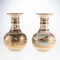 A PAIR OF JAPANESE SATSUMA VASES