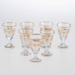 A RARE SET OF SEVEN BACCARAT LIQUEUR GLASSES