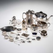 A MIXED GROUP OF SILVER AND SILVER-PLATE