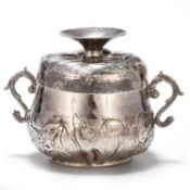 A CHARLES II SILVER PORRINGER AND COVER