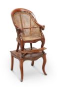 A 19TH CENTURY MAHOGANY CHILD'S CHAIR ON STAND