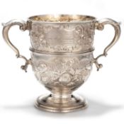A GEORGE II SILVER TWO-HANDLED CUP