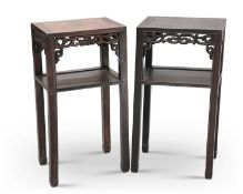 A PAIR OF CHINESE HARDWOOD JARDINIERE STANDS, EARLY 20TH CENTURY
