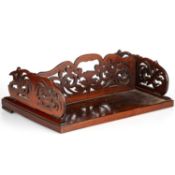 A 19TH CENTURY ROSEWOOD DOUBLE-SIDED BOOK TRAY