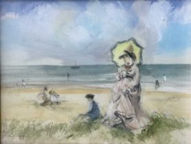 JOHN STRICKLAND GOODALL RBA, RI (1908-1996) A PAIR OF BEACH SCENES