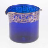 A GILDED BLUE GLASS RINSER, 18TH CENTURY