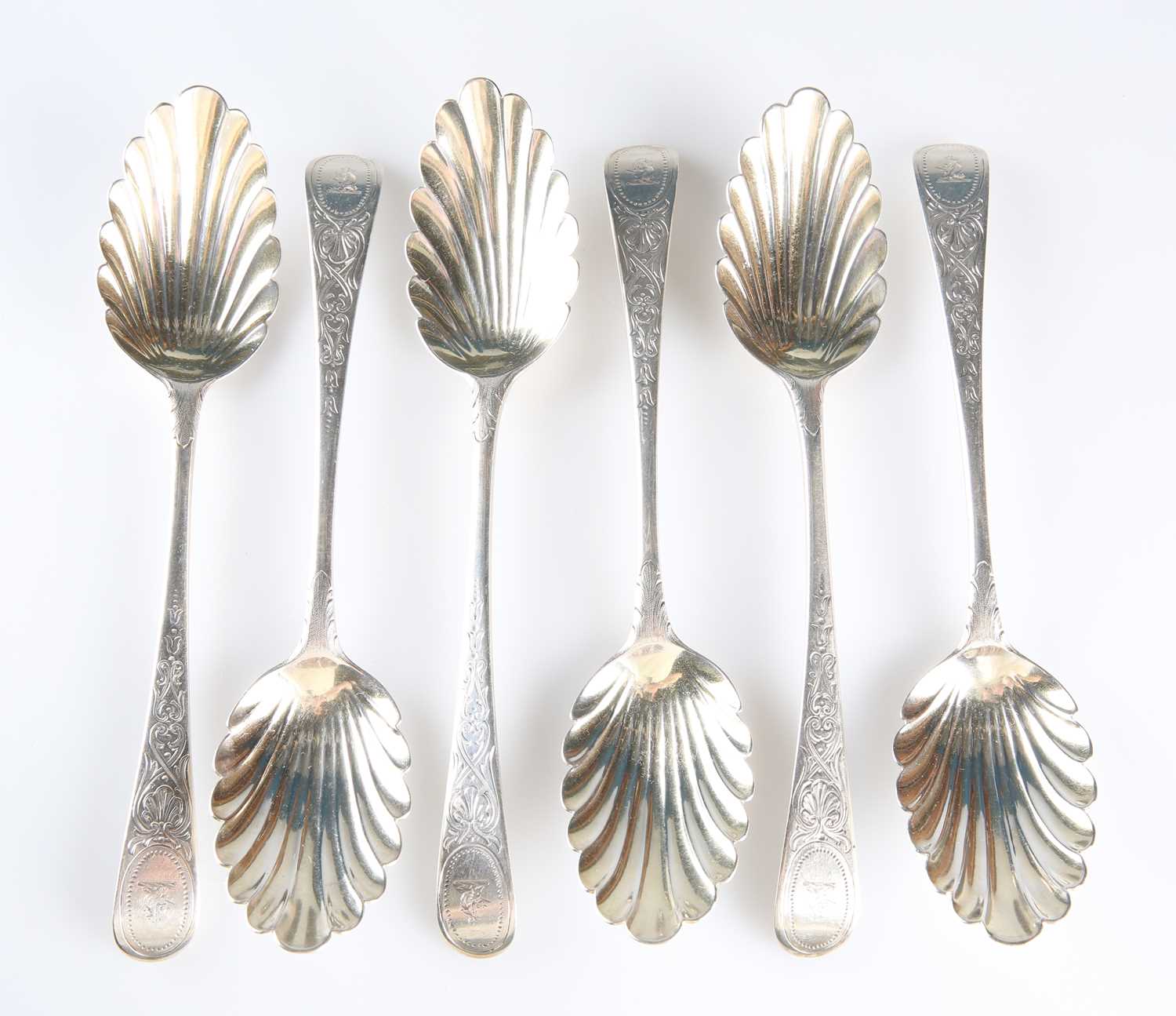 A SET OF SIX GEORGE III SILVER TABLE SPOONS