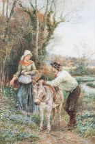 EBENEZER WAKE COOK (1843-1926) COLLECTING FLOWERS BY THE RIVER