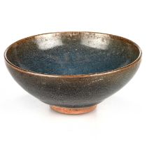 A JUN COPPER-RED SPLASHED BOWL WITH BLUE GLAZE, YUAN - MING DYNASTY