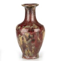 SHIWAN RED GLAZE JUN-STYLE BALUSTER VASE, QING DYNASTY, 19TH CENTURY