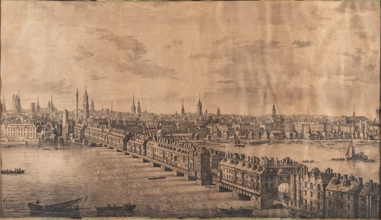 18TH CENTURY ENGRAVING BY S&N BUCK LONDON BRIDGE, WEST SIDE, A PAIR OF VIEWS - Image 2 of 3