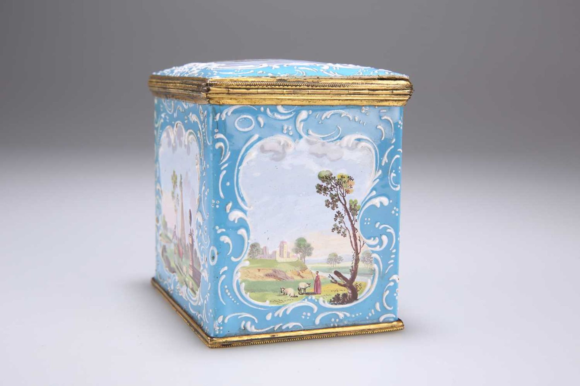 A PAIR OF ENGLISH ENAMEL TEA CADDIES AND A SUGAR BOX, SOUTH STAFFORDSHIRE, CIRCA 1770 - Image 12 of 18