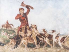 19TH CENTURY ENGLISH SCHOOL, FOX HUNTING SCENE