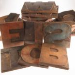 A SET OF LARGE POSTER PRINTING BLOCKS, LATE 19TH CENTURY