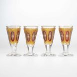 A SET OF FOUR BOHEMIAN SPIRIT GLASSES