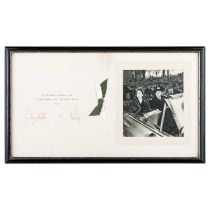 TRH THE PRINCESS ELIZABETH (LATER HM QUEEN ELIZABETH II) AND THE DUKE OF EDINBURGH, A FRAMED CARD