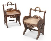 A PAIR OF GOTHIC REVIVAL OAK CHAIRS, 19TH CENTURY