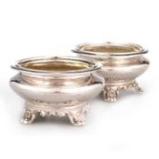 A PAIR OF WILLIAM IV SILVER SALTS