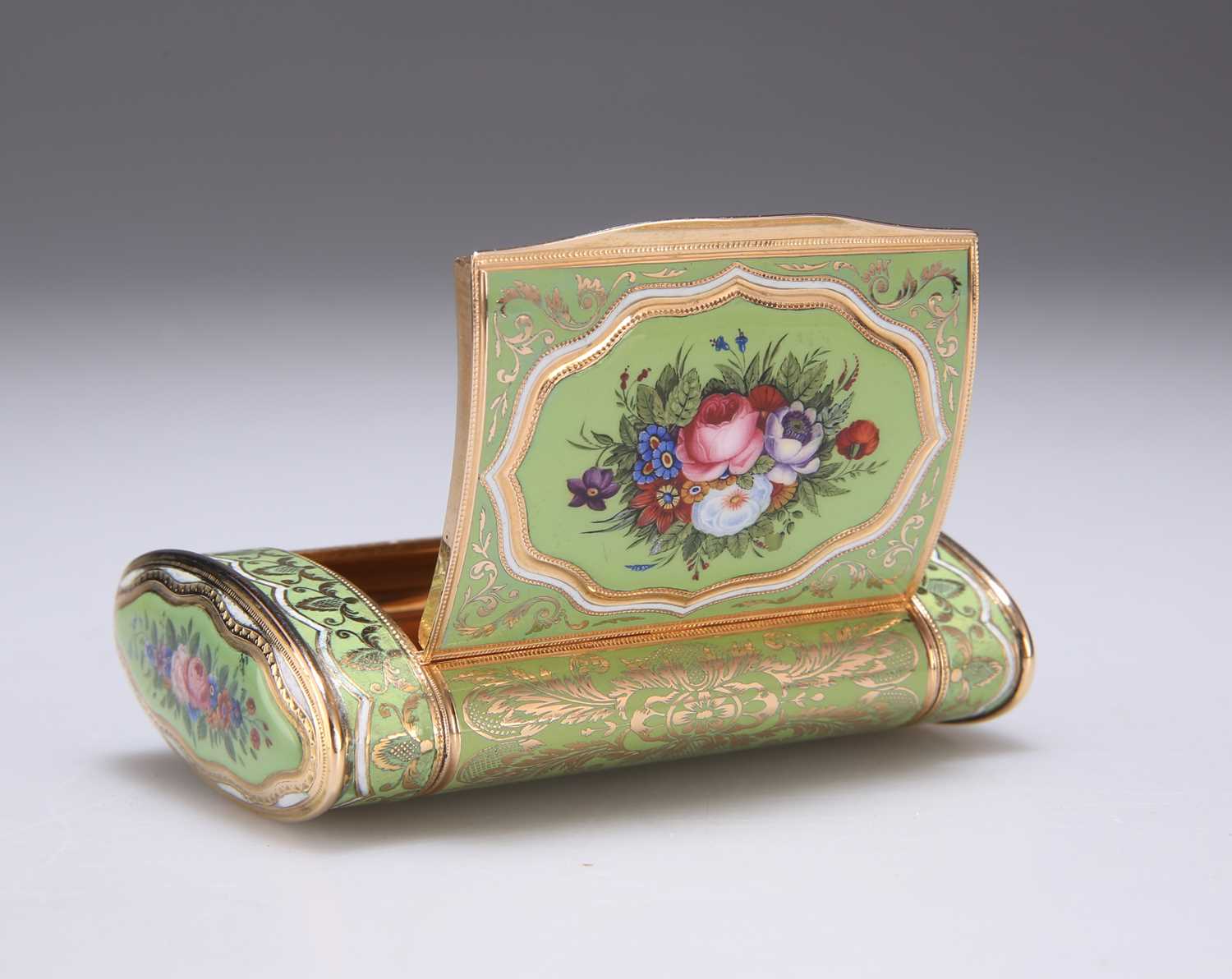 A FINE GOLD AND ENAMEL SNUFF BOX FOR THE TURKISH MARKET by Moulinié Bautte & Cie, Geneva, circa 1810 - Image 4 of 4