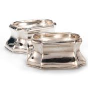 A PAIR OF GEORGE II SILVER TRENCHER SALTS