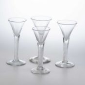 FOUR 18TH CENTURY WINE GLASSES