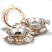 BRIAN ASQUITH: A SET OF SIX SILVER BOWLS ON STANDS