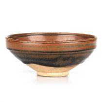 A CIZHOU-TYPE RUSSET-SPLASHED BLACK-GLAZED BOWL, JIN DYNASTY (1115-1234)