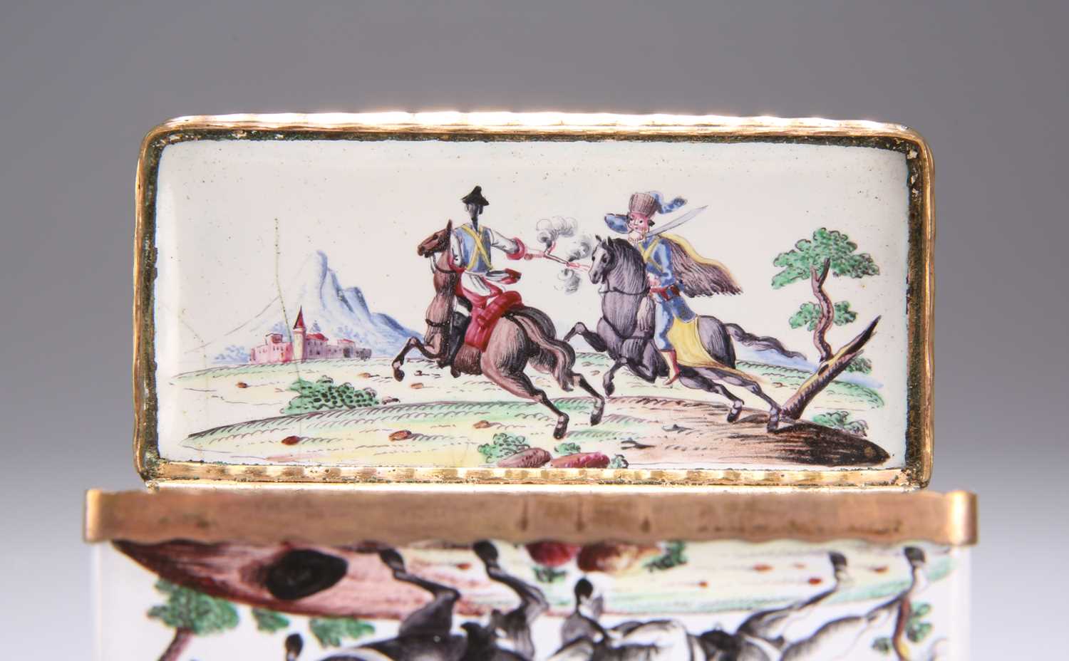 A RARE GERMAN ENAMEL DOUBLE-OPENING SNUFF BOX, FREDERICK THE GREAT, CIRCA 1730 - Image 5 of 7