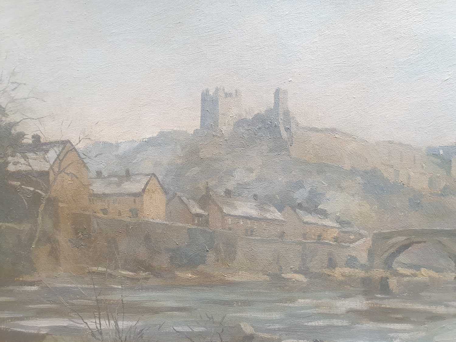 DONALD CHISHOLM TOWNER A.R.C.A (1903-1985) RICHMOND ON THE RIVER SWALE IN WINTER - Image 3 of 4