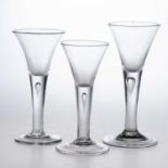 THREE WINE GLASSES, 18TH CENTURY