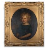 EARLY 19TH CENTURY ENGLISH SCHOOL, PORTRAIT OF A YOUNG GIRL HOLDING A RIDING CROP