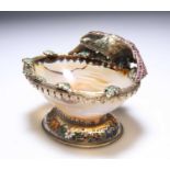 A CONTINENTAL AGATE AND ENAMELLED SILVER-GILT BOWL, LATE 19TH/ EARLY 20TH CENTURY