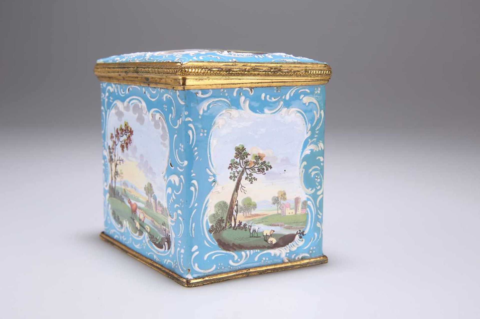 A PAIR OF ENGLISH ENAMEL TEA CADDIES AND A SUGAR BOX, SOUTH STAFFORDSHIRE, CIRCA 1770 - Image 10 of 18