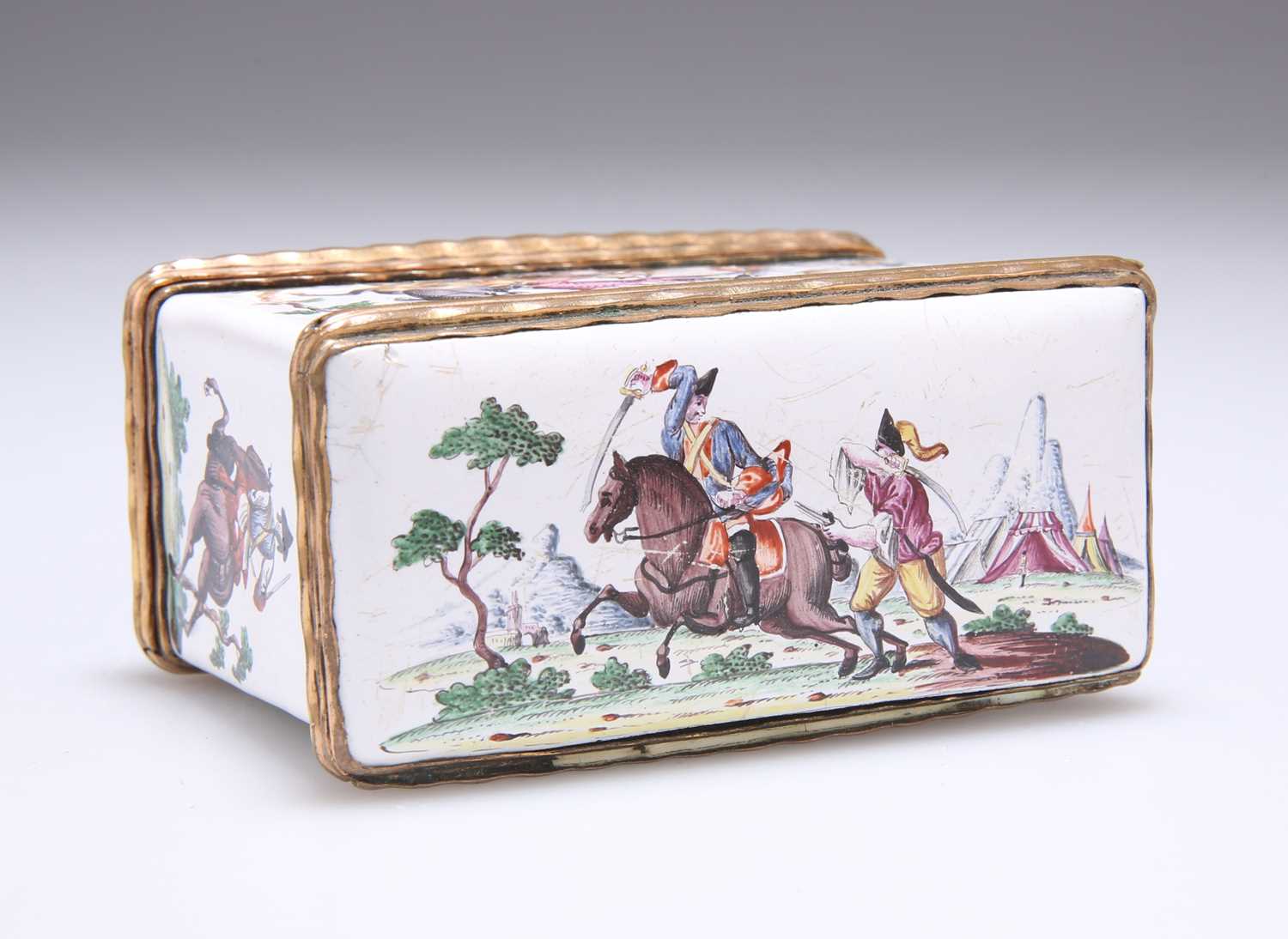 A RARE GERMAN ENAMEL DOUBLE-OPENING SNUFF BOX, FREDERICK THE GREAT, CIRCA 1730 - Image 3 of 7