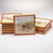 ELEVEN MINTONS POTTERY 'HUNTING' TILES
