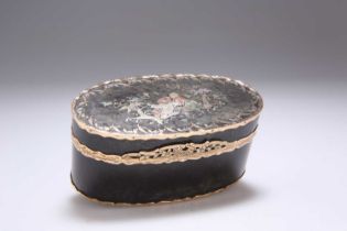 A LOUIS XV GOLD-MOUNTED, TORTOISESHELL AND TRI-COLOUR GOLD INLAID SNUFF BOX