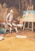 ALEXANDER BRANTINGHAM SIMPSON RI (FL 1904-1931) THREE PORTRAITS OF 18TH CENTURY ARTISTS AT WORK