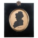 19TH CENTURY ENGLISH SCHOOL PORTRAIT SILHOUETTE OF MRS CARR, DIED AUGUST 3RD 1839