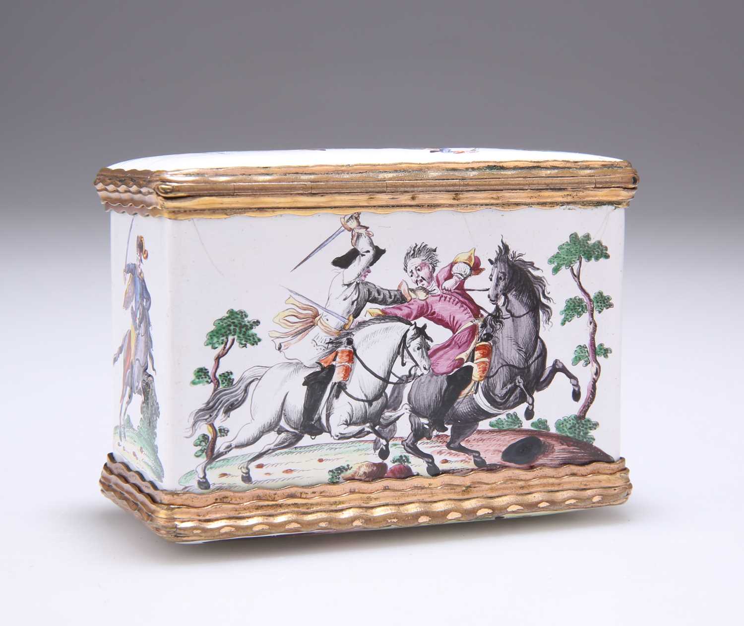 A RARE GERMAN ENAMEL DOUBLE-OPENING SNUFF BOX, FREDERICK THE GREAT, CIRCA 1730 - Image 2 of 7