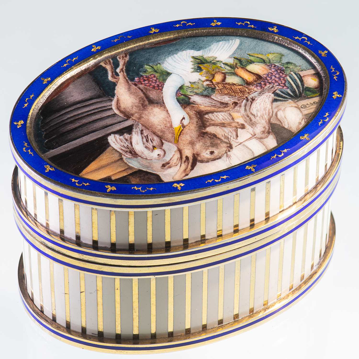 AN ITALIAN SILVER-GILT AND ENAMEL BOX, CIRCA 1900