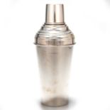 AN ART DECO STYLE SILVER COCKTAIL SHAKER