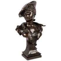 AFTER DUTRION, 'LA CANOTIERE', A BRONZED BUST OF A YOUNG LADY