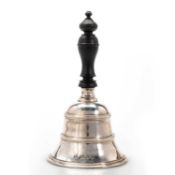 A GEORGE V SILVER HAND BELL