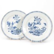 A PAIR OF CHINESE BLUE AND WHITE PORCELAIN SAUCER DISHES, 18TH CENTURY