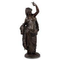 A FRENCH BRONZE ALLEGORICAL FIGURE