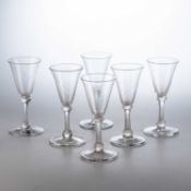 A SET OF SIX LIEGE WINE GLASSES, 18TH CENTURY