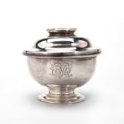 A GEORGE II SILVER BOWL AND COVER