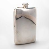 AN EARLY 20TH CENTURY EXTRA LARGE STERLING SILVER FLASK