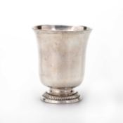 AN 18TH CENTURY FRENCH SILVER BEAKER